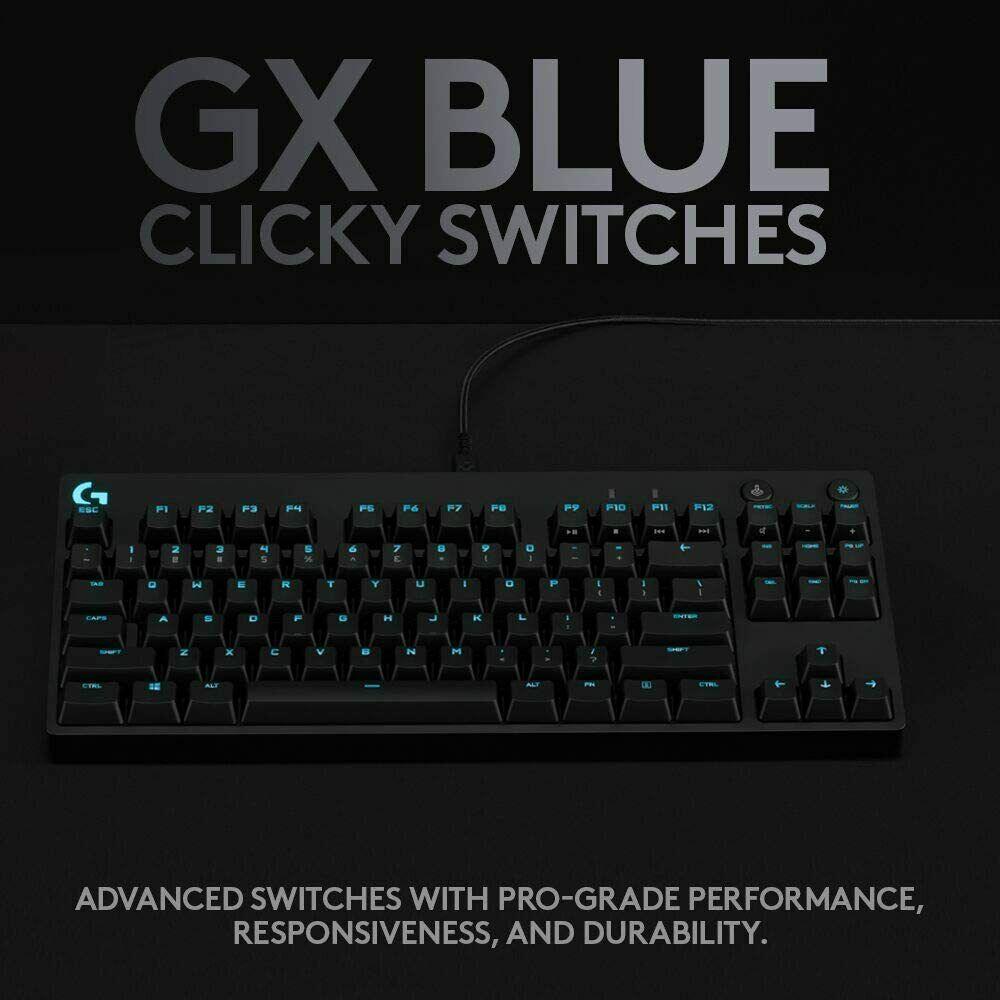 Logitech G PRO TKL Wired Mechanical GX Blue Clicky Switch Gaming