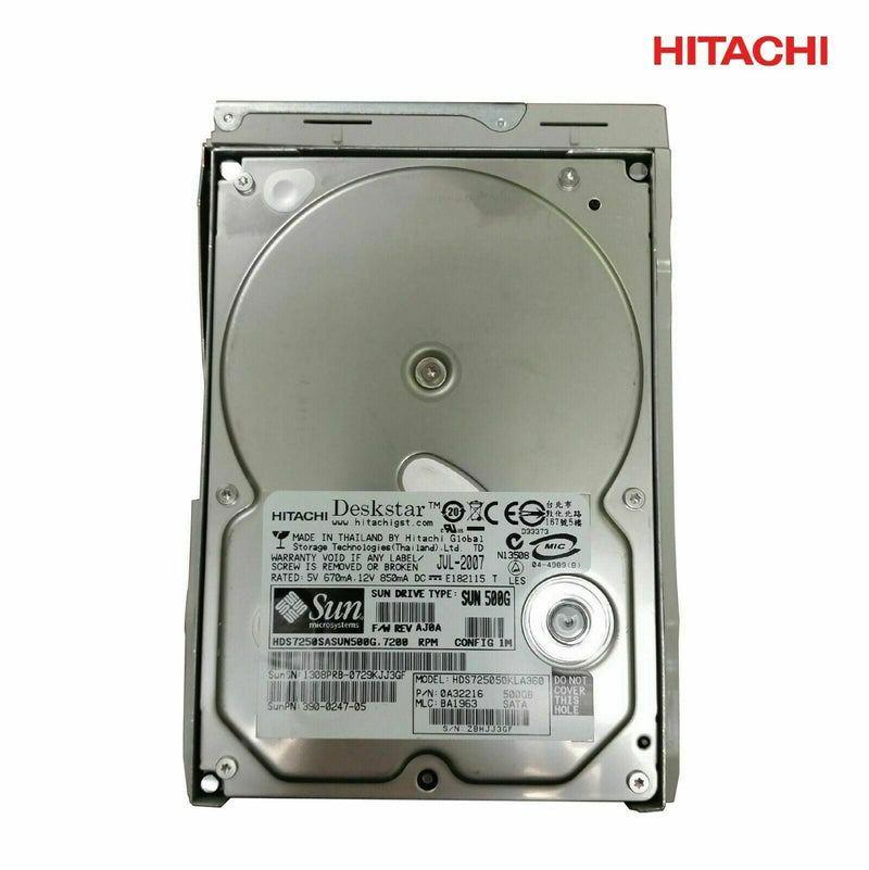 Hitachi 3.5" Dual Label Sun Microsystem HDD 500GB 7200rpm 16MB