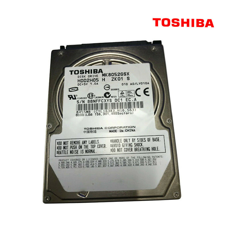 Toshiba 2.5" 80GB 5400rpm 8MB SATA 3Gb/s Internal Hard Drive HDD2H05 MK8052GSX - MPD Mobile Parts & Devices - Motorola Authorized Distributor