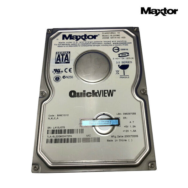Maxtor DiamondMax 3.5" Desktop IDE Hard Drive 200GB 7200rpm 8MB SATA, 6L200M0 - MPD Mobile Parts & Devices - Motorola Authorized Distributor