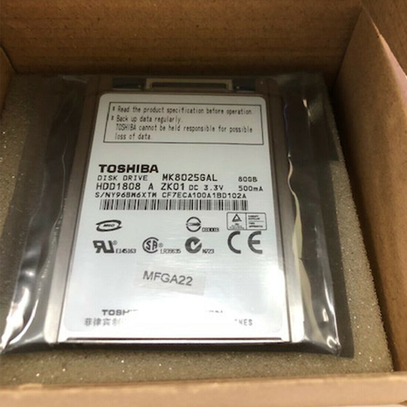 Toshiba New 1.8in 80GB 4200RPM ATA-100 ZIF 8MB Hard Disk Drive HDD1808 MK8025GAL - MPD Mobile Parts & Devices - Motorola Authorized Distributor